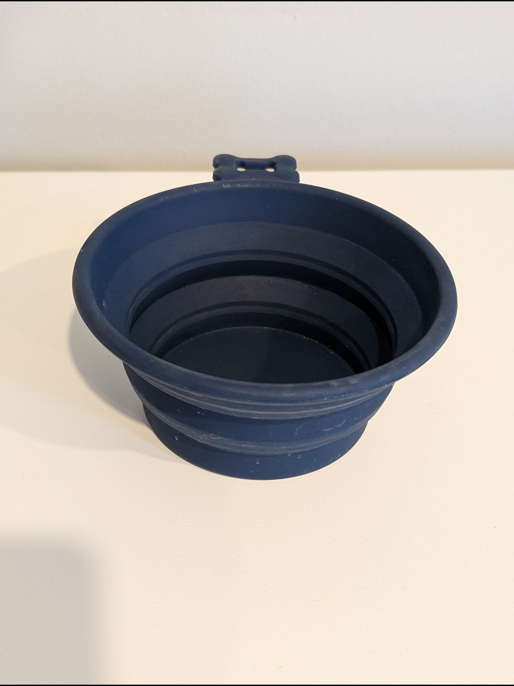 Collapsible Silicone Pet Travel Bowl in Navy Blue